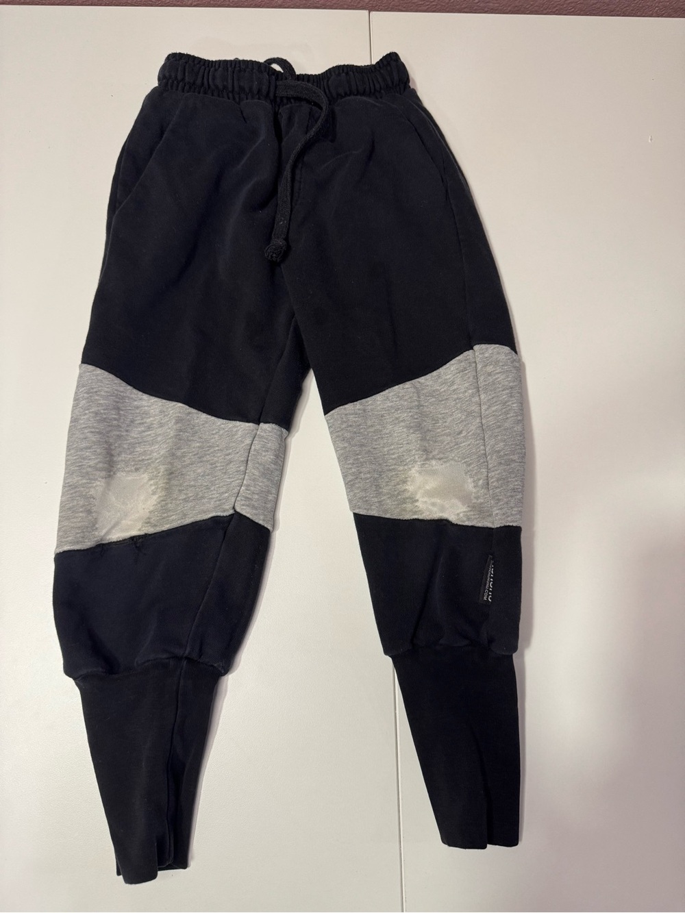 nununu Black Sweatpants with Gray Knee Panels